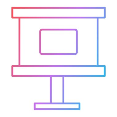 bilgisayar monitörü ikon vektör illüstrasyonu