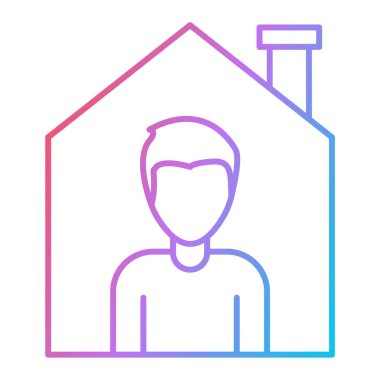 Maske ikonlu bir adam. vektör illüstrasyonu