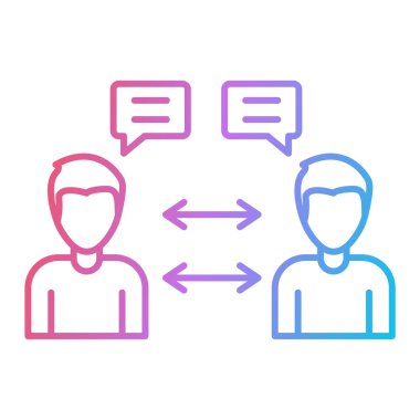 konuşma vektörü ince çizgi simgesi