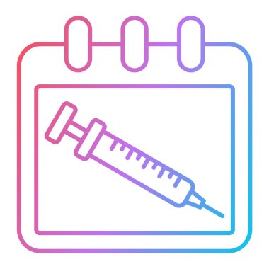 Basit bir hastane ikonu. Şırınga sembolü. vektör illüstrasyonu