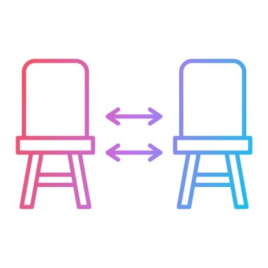 Ofis ve uzay simgesinin vektör illüstrasyonu