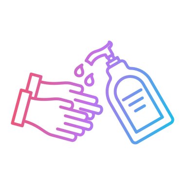 El yıkama ikon vektörü. İnce çizgi işareti. izole edilmiş sınır sembolü çizimi