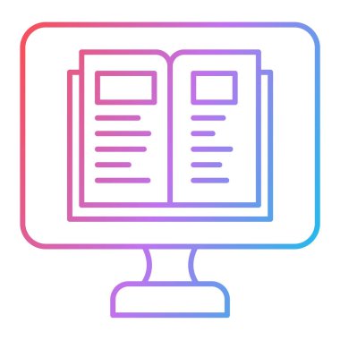 Kitap satırı simgesi, vektör çizim