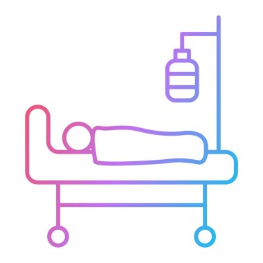 Hastane yatağı ikon vektörü. İnce çizgi işareti. izole edilmiş sınır sembolü çizimi