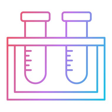 Test tüpleri ikon vektörü. İnce çizgi işareti. izole edilmiş sınır sembolü çizimi