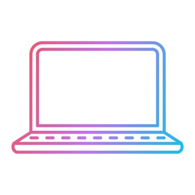 Dizüstü bilgisayar teknolojisi simge vektör çizim grafik tasarım