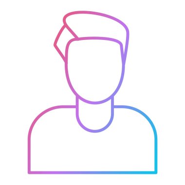 Beyaz arkaplanda izole edilmiş ana hatlı erkek simgesi. kişi sembolü