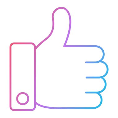 trend biçimi izole edilmiş arkaplanda başparmak simgesi