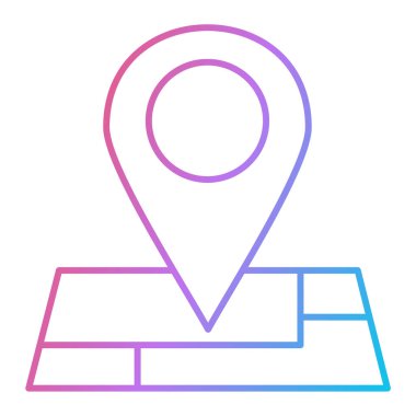 konum simgesi, pin vektör illüstrasyonu