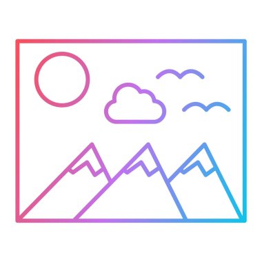 Bir dağ simgesi resminin vektör illüstrasyonu