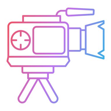 çizgi kamera simgesi beyaz arkaplanda izole edildi. vektör illüstrasyonu