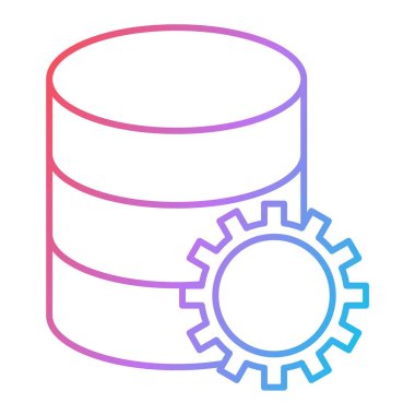 veritabanı sunucu simgesi. Beyaz arkaplanda izole edilmiş web tasarımı için veri depolama vektör simgelerinin basit çizimi