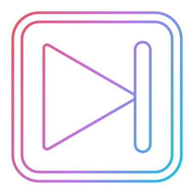 Video oynatıcı simgesini çal. Web için müzik ortam vektör simgelerinin özet çizimi