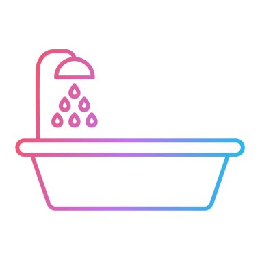 Küvet ikonu vektör illüstrasyonu