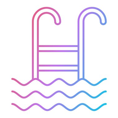 yüzme havuzu ikonu vektör illüstrasyonu