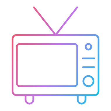 Televizyon ikonu. Web için televizyon vektör simgelerinin basit illüstrasyonu