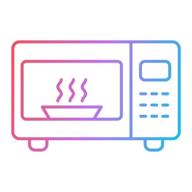 mikrodalga fırın ikonu vektörü. İnce çizgi işareti. izole edilmiş sınır sembolü çizimi