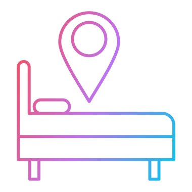 Hastane yatak çizgisi simgesi, vektör illüstrasyonu