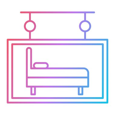 yatak simgesi vektörü web ve mobil uygulama tasarımı için beyaz arkaplanda izole edilmiş, kanepe logosu konsepti