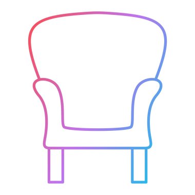 Koltuk ikonu. Koltuk vektörü sembolünün özet çizimi.