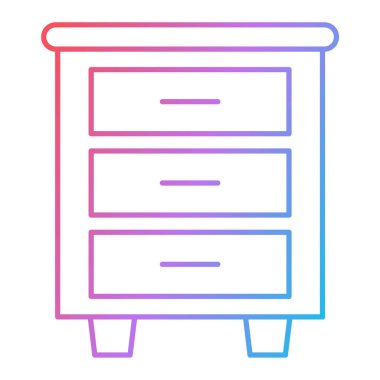 Beyaz arkaplanda izole edilmiş mor çizgi kabin simgesi. vektör illüstrasyonu