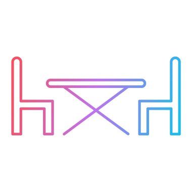 Masa sandalyeleri çizgisi simgesi. vektör illüstrasyonu