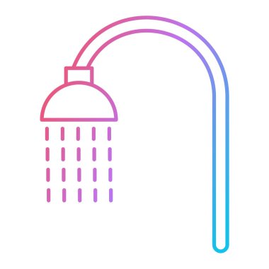 Duş ikonu. Su vektörü işaretinin özet çizimi