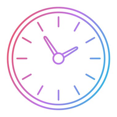 Beyaz arkaplanda izole edilmiş düz stil saat simgesi. zaman sembolü çizimi.