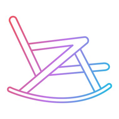 Sandalye ikonu. Web için şezlong vektör simgelerinin özet çizimi