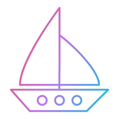 yelkenli ikonu vektör illüstrasyonu