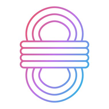 Zincirli bir kalkanın ince çizgi simgesinin vektör çizimi