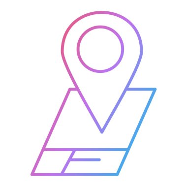 konum pin satırı simgesi, vektör illüstrasyonu