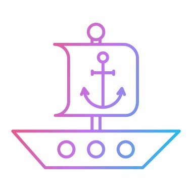 Gemi simgesi vektör illüstrasyonu