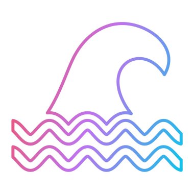 deniz dalgası ikonu vektör çizimi tasarımı