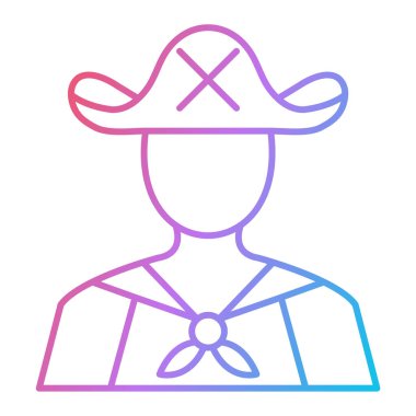 Kovboy ikonu. Çiftçi vektör çizimi sembolü. beyaz arkaplanda izole.