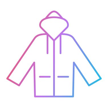 Ağ ve mobil uygulama tasarımınız için beyaz arkaplanda izole edilmiş ceket simgesi vektörü, sweatshirt logo konsepti