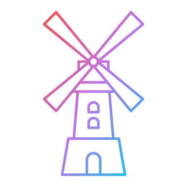 Yel değirmeni ikonu. vektör illüstrasyonu