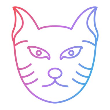 Kedi suratlı ikon. Web için sevimli kedi yavrusu vektör simgelerinin özet çizimi