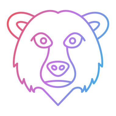 Tatlı ayı kafasının vektör illüstrasyonu