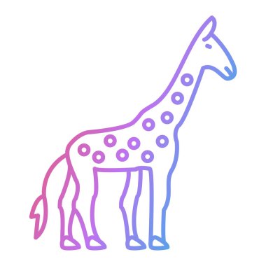 Zürafa ikonu. Beyaz arkaplanda izole edilmiş web tasarımı için deve vektör simgelerinin çizgi filmi