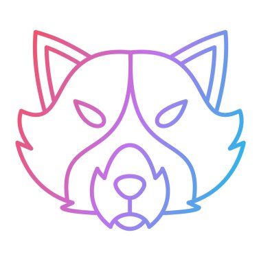 Sevimli bir hayvan başı simgesinin vektör çizimi