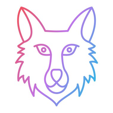 Sevimli bir hayvan başı simgesinin vektör çizimi