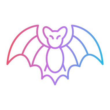 Cadılar Bayramı Yarasa Çizgisi simgesi, vektör illüstrasyonu