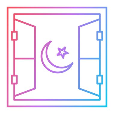 Beyaz arkaplanda izole edilmiş ana hatlı kapı simgesi. ev sembolü çizimi.