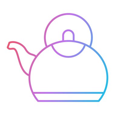 Çaydanlık ikonu. Ana hatlı çaydanlık vektör çizimi. Beyaz arka planda izole edilmiş. Mutfak karıştırıcı.