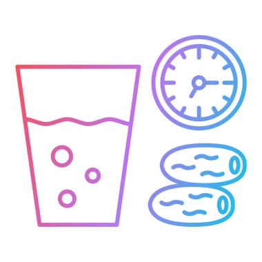 çizgi ve doldurma biçim ikonu tasarımı, taze yiyecek ve sağlık temalı vektör illüstrasyonu