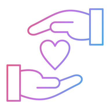 Hayır işi ve bağışta bulunma ikonu. Beyaz arkaplanda izole edilmiş web tasarımı için tasarım vektörü çizelgesi