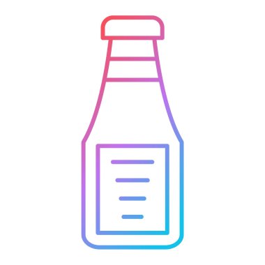 Bira şişesi ikonu. Web için alkol içeceği vektör simgelerinin özet çizimi