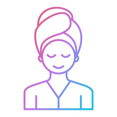 Kadın avatar ikonu. Kadın güzellik salonu vektör çizimi