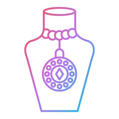 Beyaz arkaplanda inci simgesi olan kolye